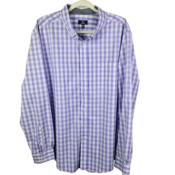 [g] George Classic Fit Button-Up Shirt Men's Size 2XL Long Sleeve Lavender White - Picture 1 of 10